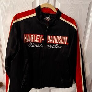 Woman’s Harley-Davidson Black and Red Motorcycle Jacket
